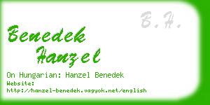 benedek hanzel business card